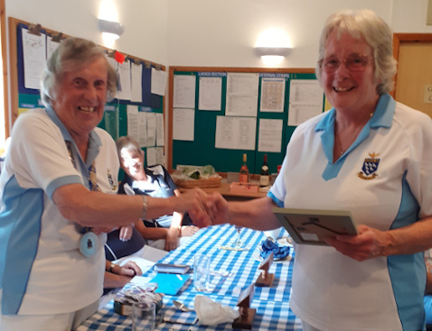 Sue Hanlon receiving her county badge